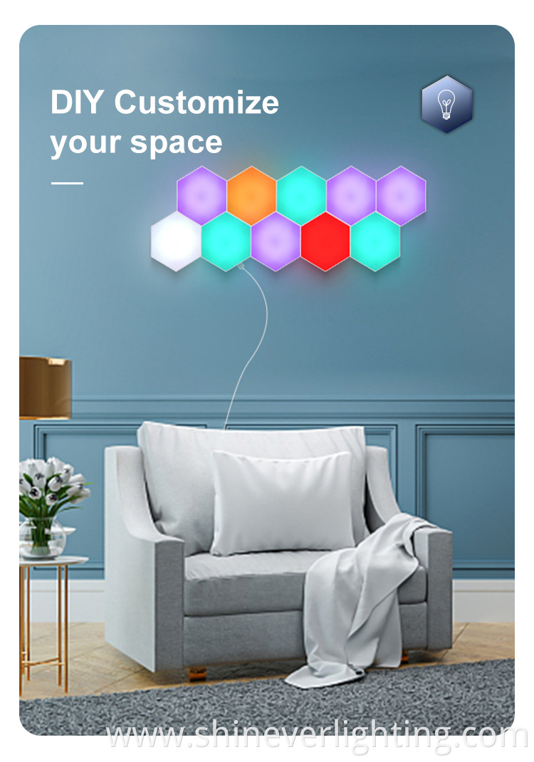 Smart Hexagonal Honeycomb Wall Lamp